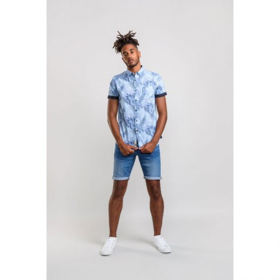 D555 Santana Hawaii Shirt Sky Blue - Πουκάμισα - Aνδρικά πουκαμισα μεγαλα μεγάλα μεγέθη