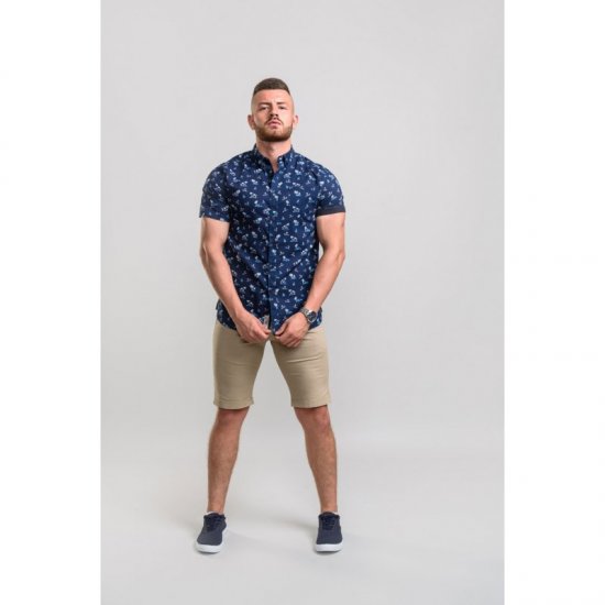 D555 Davian Hawaii Shirt Navy - Πουκάμισα - Aνδρικά πουκαμισα μεγαλα μεγάλα μεγέθη