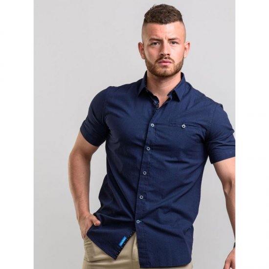 D555 Wesson Shirt Navy - Πουκάμισα - Aνδρικά πουκαμισα μεγαλα μεγάλα μεγέθη