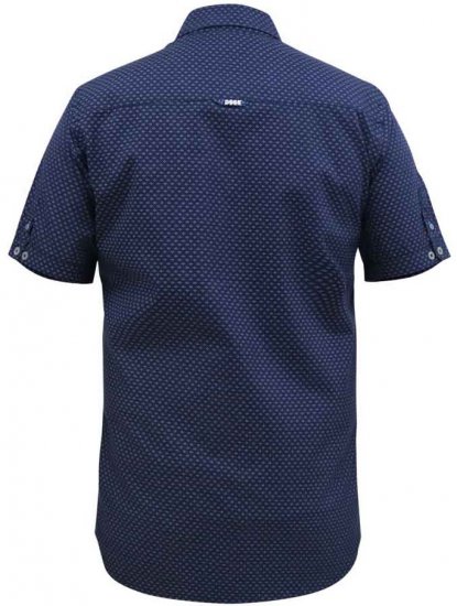 D555 Telford S/S Micro Ao Print Shirt Navy - Πουκάμισα - Aνδρικά πουκαμισα μεγαλα μεγάλα μεγέθη