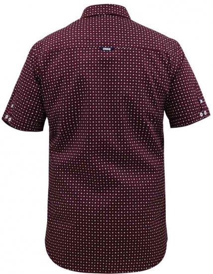 D555 Hillcrest S/S Micro Ao Print Shirt Burgundy - Πουκάμισα - Aνδρικά πουκαμισα μεγαλα μεγάλα μεγέθη