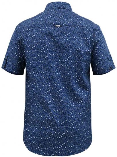 D555 Tristain S/S Floral Ao Print Shirt Navy - Πουκάμισα - Aνδρικά πουκαμισα μεγαλα μεγάλα μεγέθη