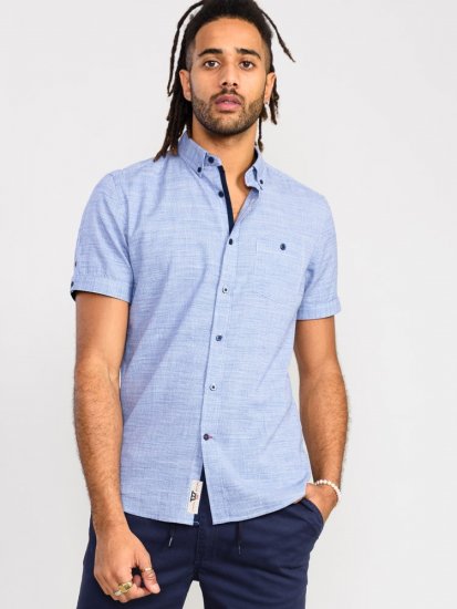 D555 Hadley S/S Micro Dog Tooth Check Shirt - Πουκάμισα - Aνδρικά πουκαμισα μεγαλα μεγάλα μεγέθη