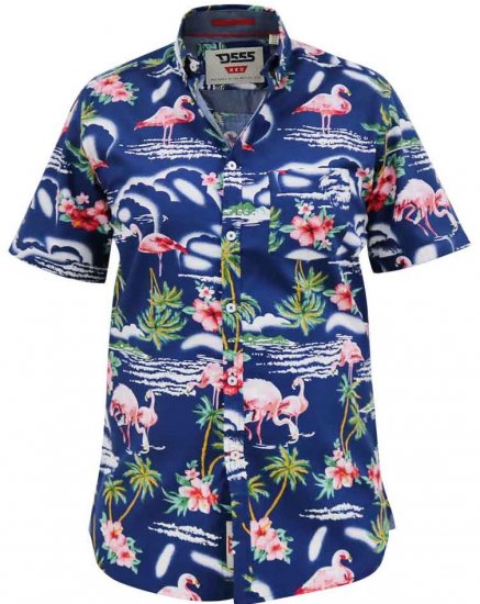 D555 Durham Flamingo Hawaiian Ao Print Shirt - Πουκάμισα - Aνδρικά πουκαμισα μεγαλα μεγάλα μεγέθη