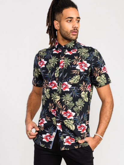 D555 Wilton Hawaiian Ao Print Short Sleeve Shirt - Πουκάμισα - Aνδρικά πουκαμισα μεγαλα μεγάλα μεγέθη