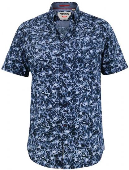 D555 Padbury Floral Ao Printed S/S Shirt Navy - Πουκάμισα - Aνδρικά πουκαμισα μεγαλα μεγάλα μεγέθη