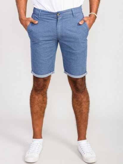 D555 Alderton Stretch Chambray Shorts Navy - Σορτς - Aνδρικεσ βερμουδεσ μεγαλα μεγάλα μεγέθη