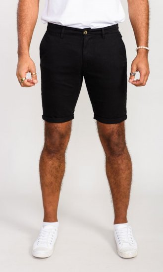 D555 Nelson Stretch Chino Shorts Black - Σορτς - Aνδρικεσ βερμουδεσ μεγαλα μεγάλα μεγέθη