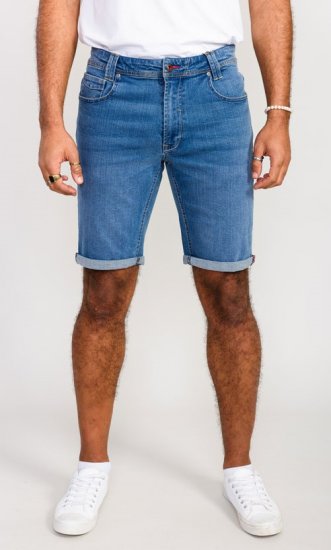 D555 Suffolk Blue Stretch Denim Shorts - Σορτς - Aνδρικεσ βερμουδεσ μεγαλα μεγάλα μεγέθη