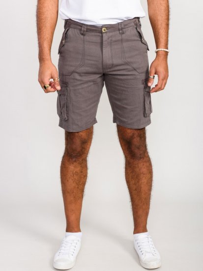D555 Melton Cotton Cargo Shorts Grey - Σορτς - Aνδρικεσ βερμουδεσ μεγαλα μεγάλα μεγέθη