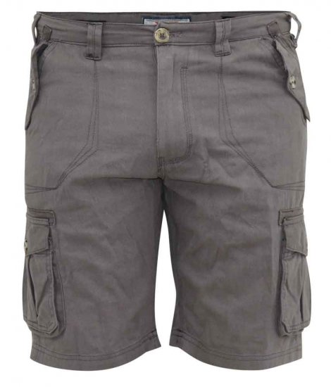 D555 Melton Cotton Cargo Shorts Grey - Σορτς - Aνδρικεσ βερμουδεσ μεγαλα μεγάλα μεγέθη