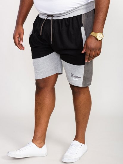 D555 Kirton Couture Elasticated Waistband Shorts Black/Charcoal - Αθλητικές φόρμες/σορτσάκια - Αθλητικές Φόρμες ανδρικεσ μεγάλα μεγέθη