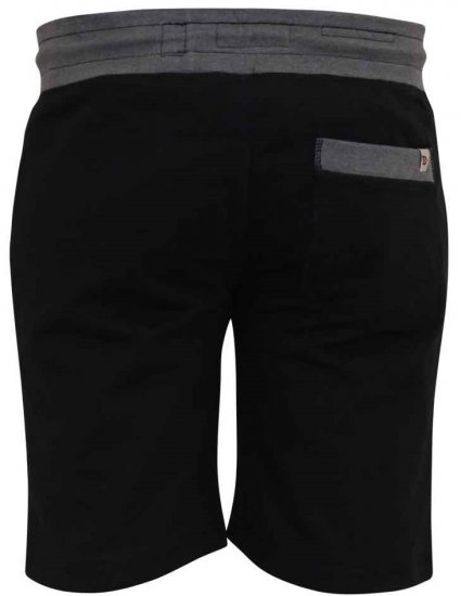 D555 Sutton Elasticated Waist Shorts With Embroidery Black - Αθλητικές φόρμες/σορτσάκια - Αθλητικές Φόρμες ανδρικεσ μεγάλα μεγέθη