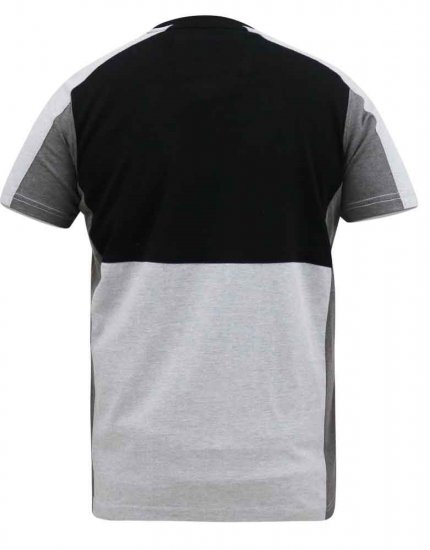 D555 Felix Couture Crew Neck Cut And Sew T-Shirt Black/Charcoal - Μακό μπλουζάκια - Aνδρικά μπλουζεσ μεγάλα μεγέθη