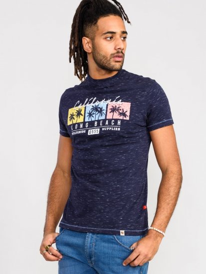 D555 Thorndon California Long Beach Printed T-Shirt - Μακό μπλουζάκια - Aνδρικά μπλουζεσ μεγάλα μεγέθη