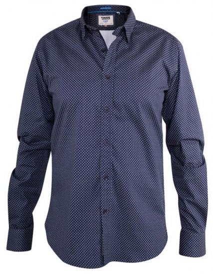 D555 Barker Printed Shirt Navy - Πουκάμισα - Aνδρικά πουκαμισα μεγαλα μεγάλα μεγέθη