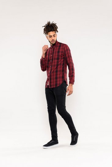 D555 Benalla Check Long Sleeve Button Down Shirt - Πουκάμισα - Aνδρικά πουκαμισα μεγαλα μεγάλα μεγέθη