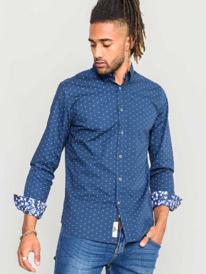 D555 Chilton LS Shirt Navy - Πουκάμισα - Aνδρικά πουκαμισα μεγαλα μεγάλα μεγέθη