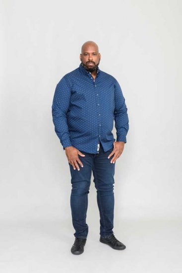 D555 Chilton LS Shirt Navy - Πουκάμισα - Aνδρικά πουκαμισα μεγαλα μεγάλα μεγέθη