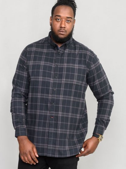 D555 Harwich Flannel Check Shirt Black - Πουκάμισα - Aνδρικά πουκαμισα μεγαλα μεγάλα μεγέθη