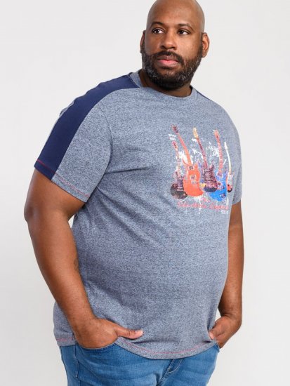 D555 Sharnbrook Electric Legends Guitar Print T-Shirt - Μακό μπλουζάκια - Aνδρικά μπλουζεσ μεγάλα μεγέθη