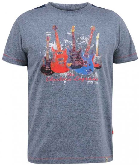 D555 Sharnbrook Electric Legends Guitar Print T-Shirt - Μακό μπλουζάκια - Aνδρικά μπλουζεσ μεγάλα μεγέθη