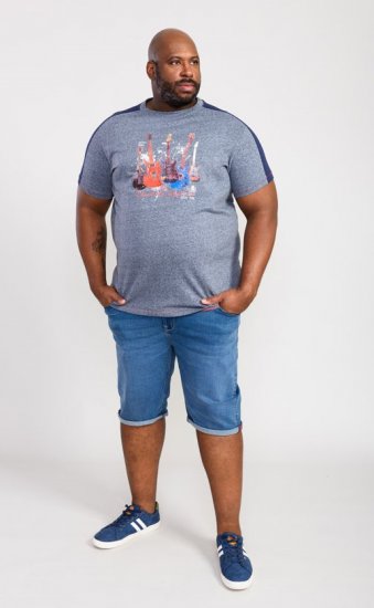 D555 Sharnbrook Electric Legends Guitar Print T-Shirt - Μακό μπλουζάκια - Aνδρικά μπλουζεσ μεγάλα μεγέθη