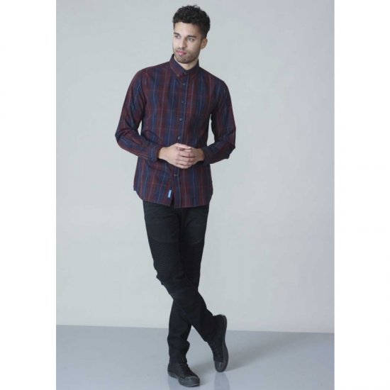 D555 Grady Long Sleeve Check Shirt - Πουκάμισα - Aνδρικά πουκαμισα μεγαλα μεγάλα μεγέθη