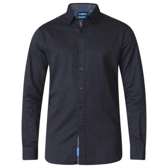 D555 Jahine Long Sleeve Printed Shirt Black - Πουκάμισα - Aνδρικά πουκαμισα μεγαλα μεγάλα μεγέθη