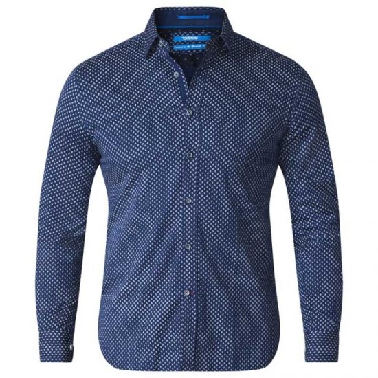 D555 Lavar Long Sleeve Diamond Printed Shirt - Πουκάμισα - Aνδρικά πουκαμισα μεγαλα μεγάλα μεγέθη