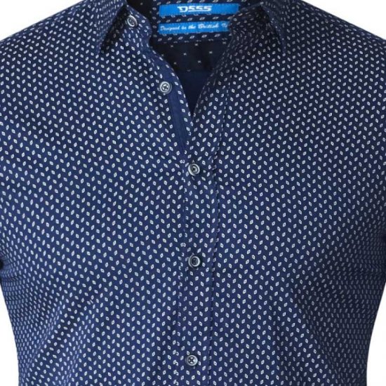 D555 Lavar Long Sleeve Diamond Printed Shirt - Πουκάμισα - Aνδρικά πουκαμισα μεγαλα μεγάλα μεγέθη
