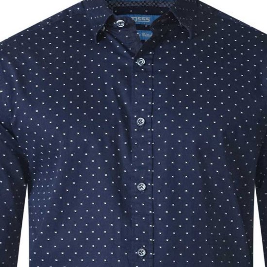 D555 Rashard Long Sleeve Printed Shirt - Πουκάμισα - Aνδρικά πουκαμισα μεγαλα μεγάλα μεγέθη