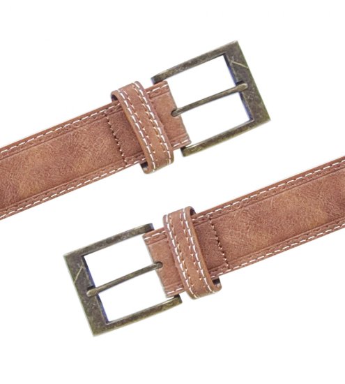 D555 Dylan Tan Bonded Leather Belt - Ζώνες - Ανδρικές ζώνες μεγάλα μεγέθη