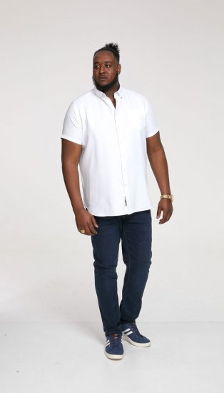 D555 James Short Sleeve Oxford Shirt White - Πουκάμισα - Aνδρικά πουκαμισα μεγαλα μεγάλα μεγέθη