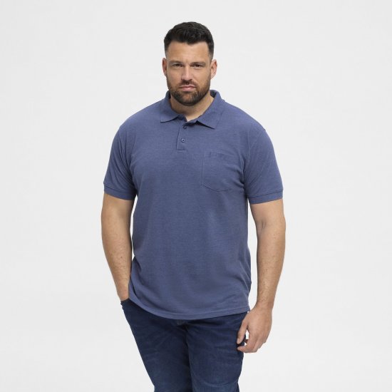 North Latitude Polo Blue Melange - Πόλο μπλουζάκια - Aνδρικά μπλουζακια πολο μεγάλα μεγέθη