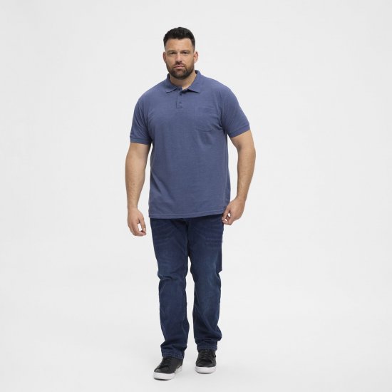 North Latitude Polo Blue Melange - Πόλο μπλουζάκια - Aνδρικά μπλουζακια πολο μεγάλα μεγέθη