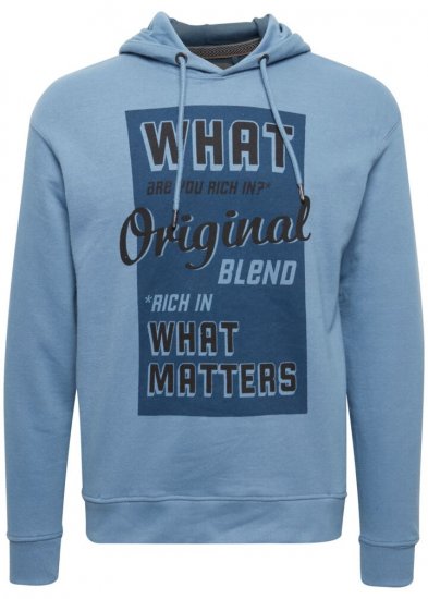 Blend Hoodie 4285 Copen Blue - φούτερ/Φούτερ με κουκούλα - φούτερ/Φούτερ με κουκούλα ανδρικά μεγάλα μεγέθη 