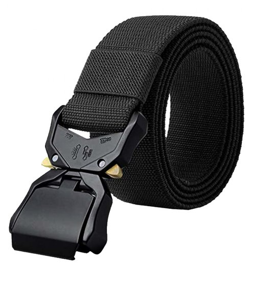 D555 Dale Tactical Stretch Webbing Belt with Heavy Duty Quick Release Buckle Black - Ζώνες - Ανδρικές ζώνες μεγάλα μεγέθη