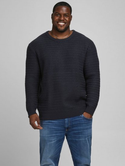 Jack & Jones JCOBRANDON Knit Black - φούτερ/Φούτερ με κουκούλα - φούτερ/Φούτερ με κουκούλα ανδρικά μεγάλα μεγέθη 