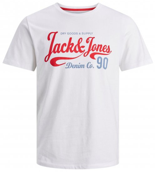 Jack & Jones JJMOON T-shirt White - Μακό μπλουζάκια - Aνδρικά μπλουζεσ μεγάλα μεγέθη