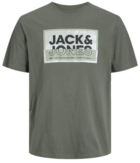 Jack & Jones JCOLOGAN T-Shirt Agave Green - Μακό μπλουζάκια - Aνδρικά μπλουζεσ μεγάλα μεγέθη