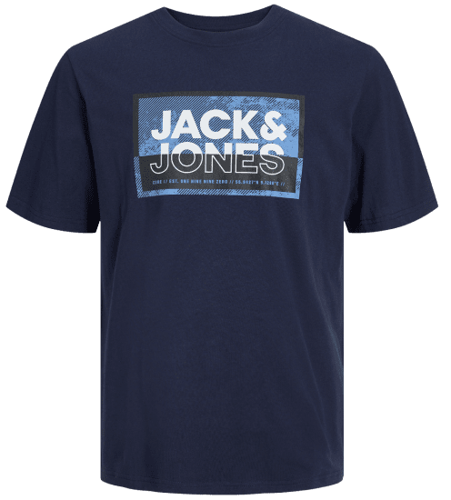 Jack & Jones JCOLOGAN T-Shirt Navy Blazer - Μακό μπλουζάκια - Aνδρικά μπλουζεσ μεγάλα μεγέθη