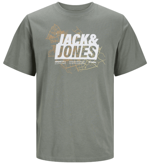 Jack & Jones JCOMAP LOGO T-Shirt Agave Green - Μακό μπλουζάκια - Aνδρικά μπλουζεσ μεγάλα μεγέθη