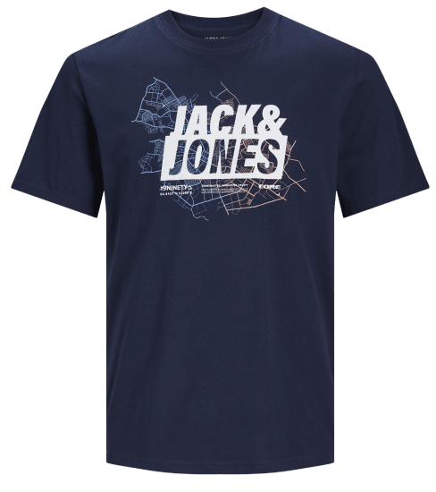Jack & Jones JCOMAP LOGO T-Shirt Navy Blazer - Μακό μπλουζάκια - Aνδρικά μπλουζεσ μεγάλα μεγέθη