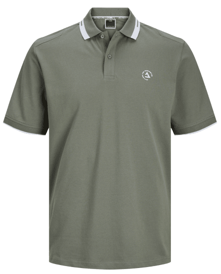 Jack & Jones JCOHASS LOGO Polo Agave Green - Πόλο μπλουζάκια - Aνδρικά μπλουζακια πολο μεγάλα μεγέθη