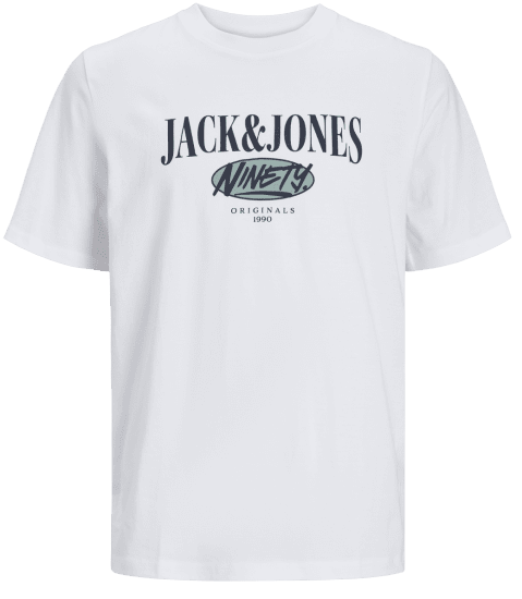 Jack & Jones JORCOBIN T-Shirt Bright White - Μακό μπλουζάκια - Aνδρικά μπλουζεσ μεγάλα μεγέθη
