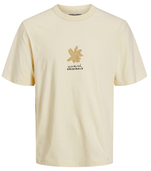 Jack & Jones JOREASTER ACTIVITY T-Shirt Buttercream - Μακό μπλουζάκια - Aνδρικά μπλουζεσ μεγάλα μεγέθη