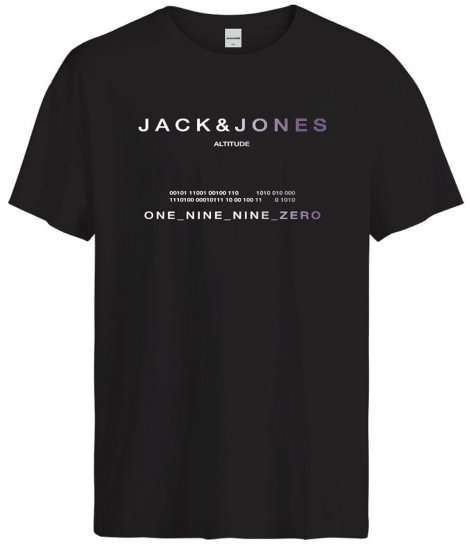 Jack & Jones JCORIOT T-Shirt Black - Μακό μπλουζάκια - Aνδρικά μπλουζεσ μεγάλα μεγέθη