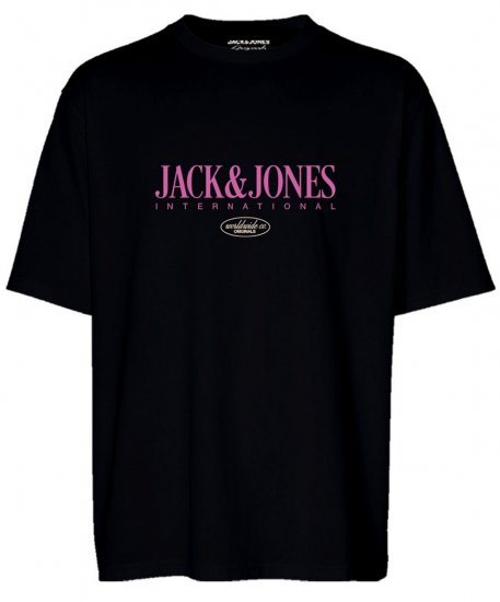 Jack & Jones JORLUCCA T-Shirt Black - Μακό μπλουζάκια - Aνδρικά μπλουζεσ μεγάλα μεγέθη