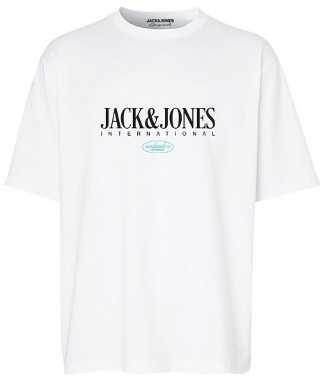 Jack & Jones JORLUCCA T-Shirt Bright White - Μακό μπλουζάκια - Aνδρικά μπλουζεσ μεγάλα μεγέθη